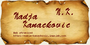 Nadja Kanačković vizit kartica